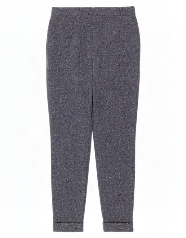 Marks & Spencer Womens Slim Casual Trousers UK 8 Small W26 L27 Blue Flecked
