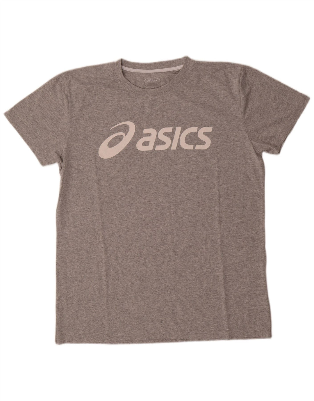 Asics Mens Graphic T-Shirt Top Large Grey Flecked Cotton