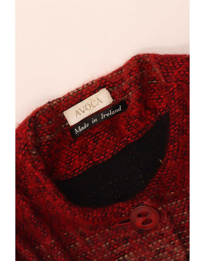 Avoca Womens Overcoat UK 4 XS Red Striped Acrylic