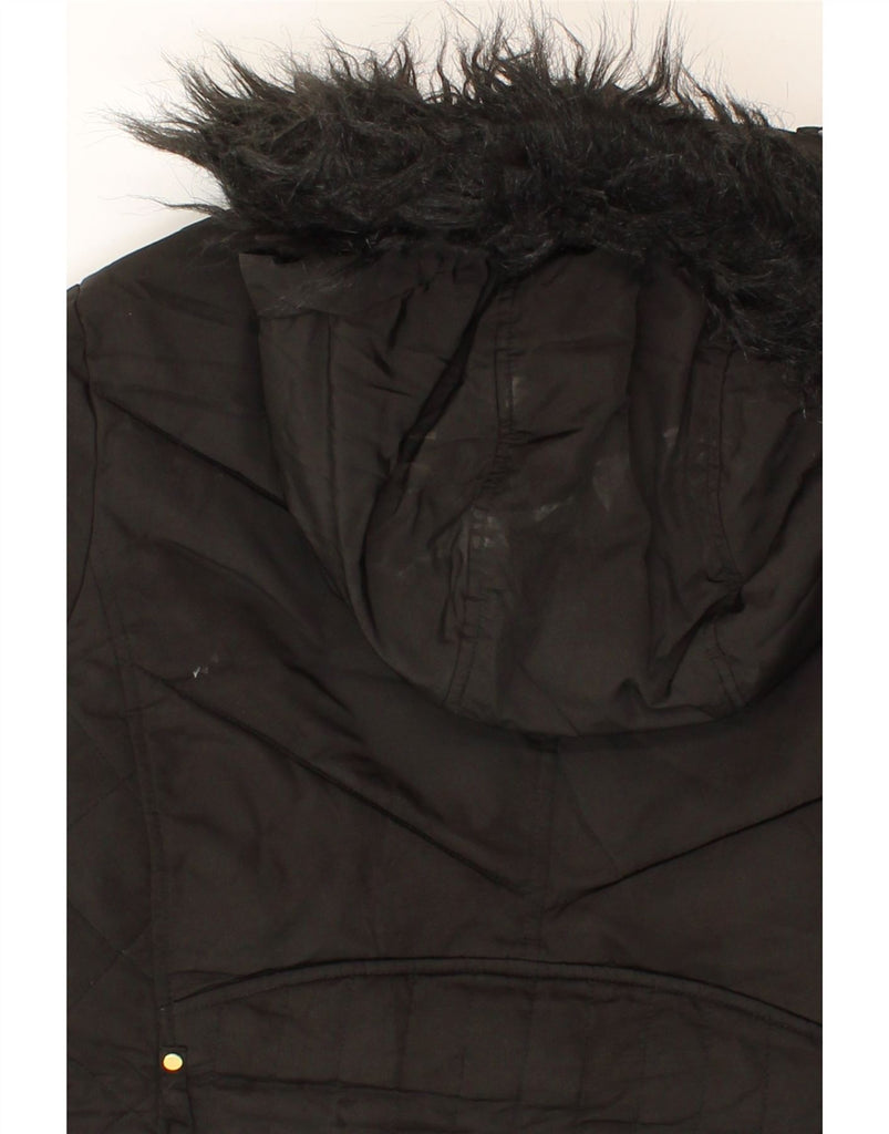 OASIS Womens Hooded Padded Jacket UK 14 Medium Black Polyester Vintage Oasis and Second-Hand Oasis from Messina Hembry 