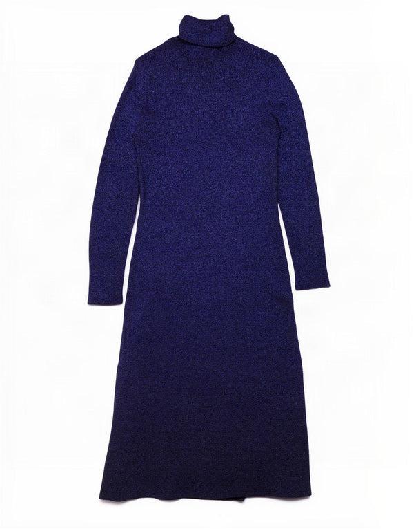 Zara Womens Jumper Dress UK 16 Large Navy Blue Flecked Viscose