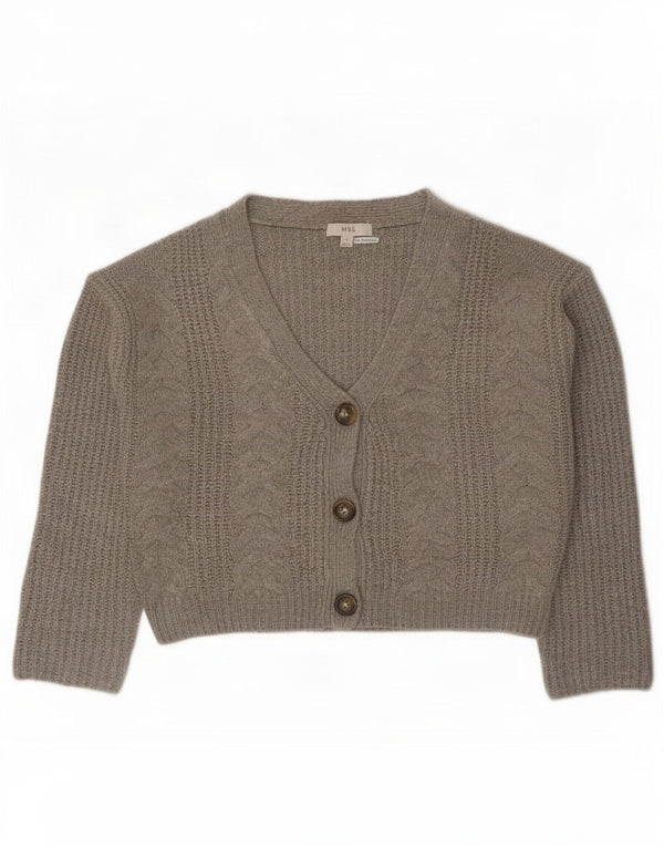 Marks & Spencer Womens Oversized Cardigan Sweater UK 10 Small Grey Acrylic