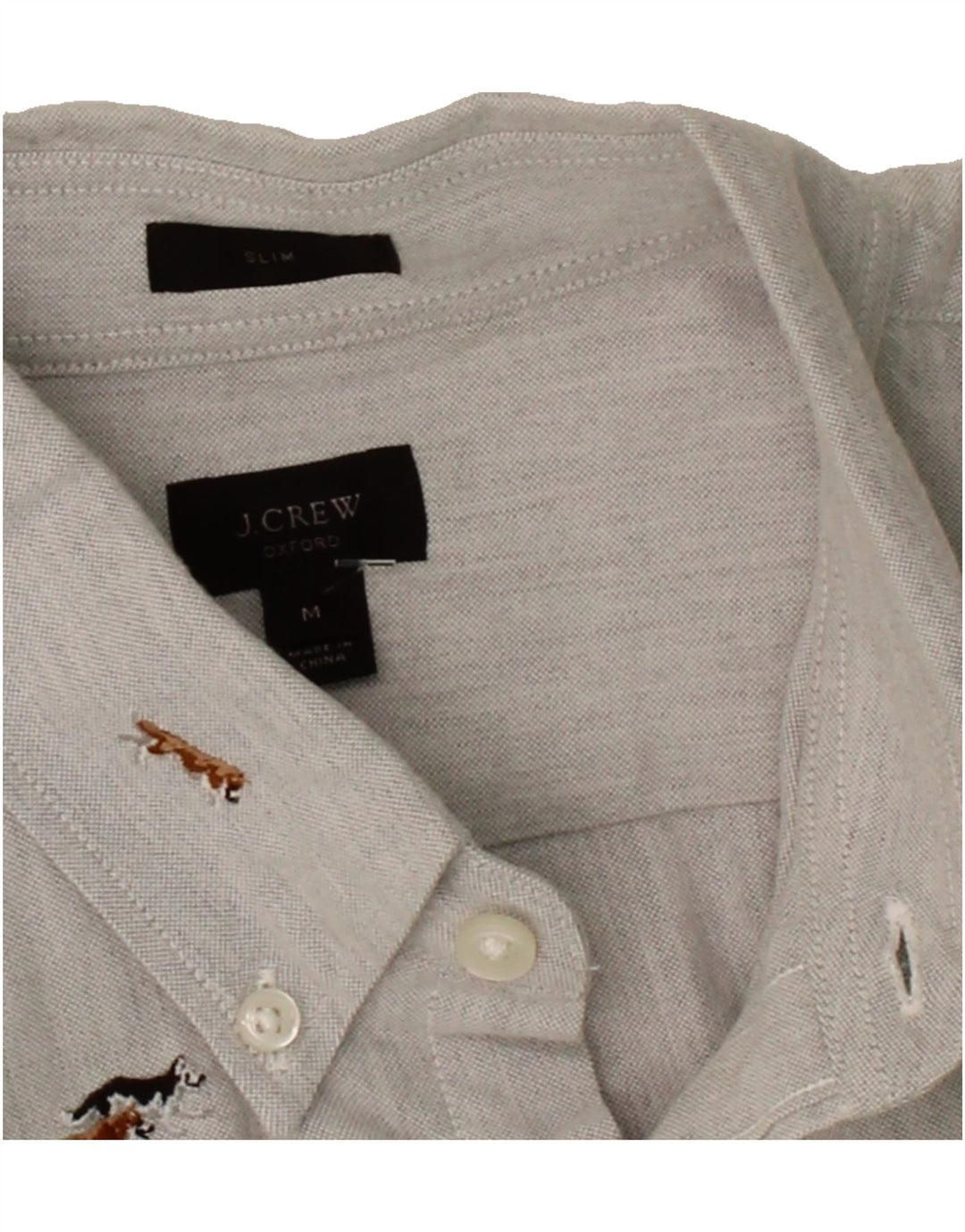 J. CREW Mens Slim Shirt Medium Grey Cotton Vintage J. Crew and Second-Hand J. Crew from Messina Hembry 