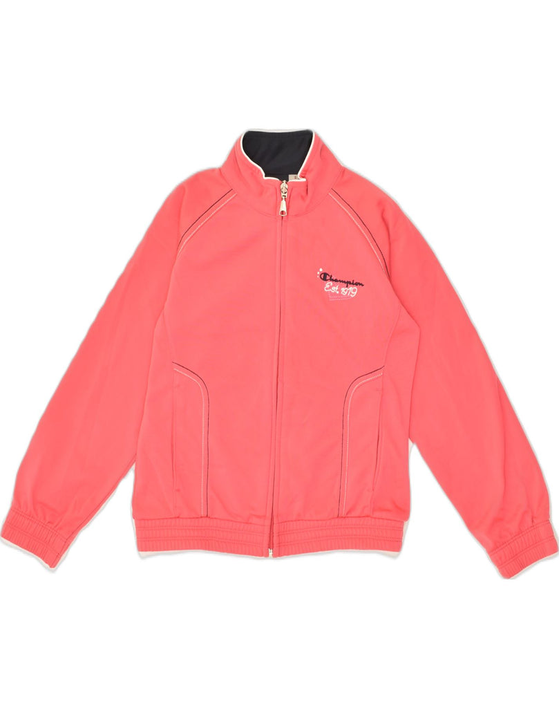 CHAMPION Girls Tracksuit Top Jacket 7-8 Years Small  Pink Polyester | Vintage Champion | Thrift | Second-Hand Champion | Used Clothing | Messina Hembry 