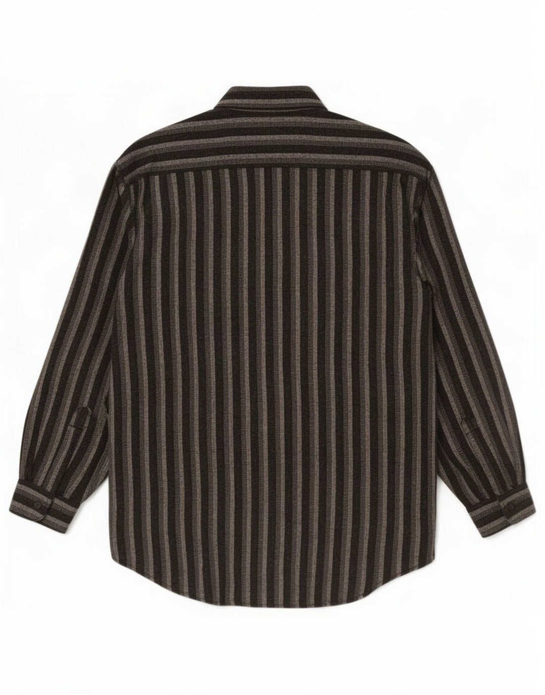 Vintage Mens Flannel Shirt Large Black Striped