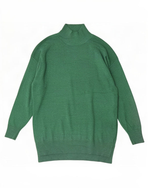 Marks & Spencer Womens Turtle Neck Jumper Sweater UK 14 Medium Green