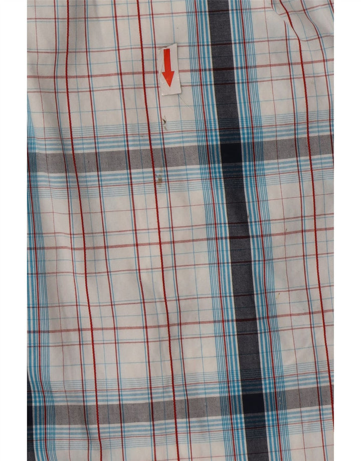 Animal Mens Short Sleeve Shirt Medium White Check Cotton