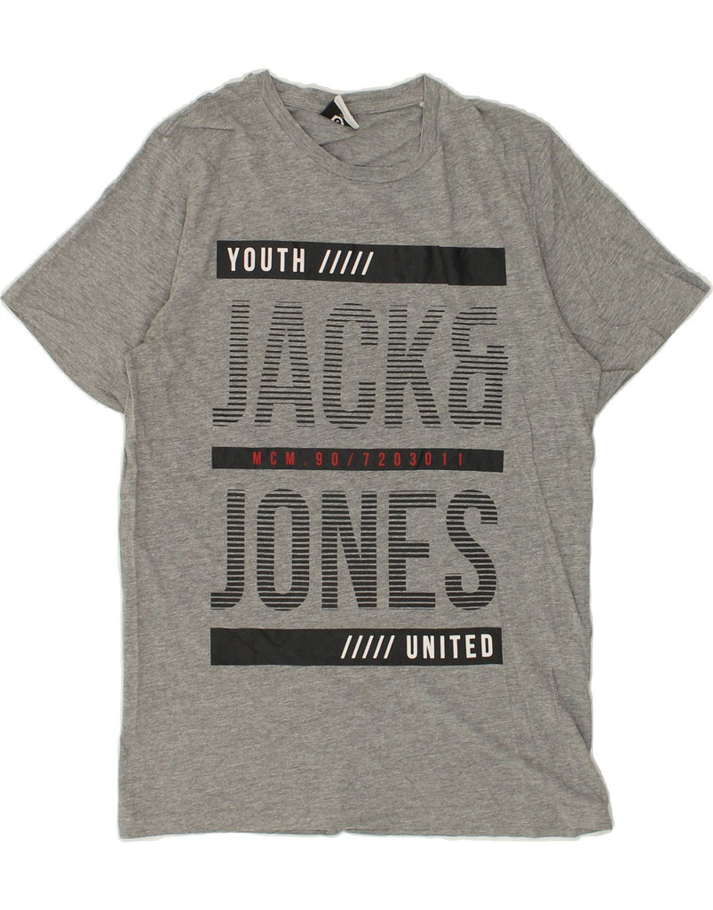 JACK & JONES Mens Graphic T-Shirt Top Medium Grey Cotton | Vintage Jack & Jones | Thrift | Second-Hand Jack & Jones | Used Clothing | Messina Hembry 