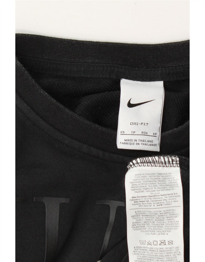 Nike Womens Graphic Oversized Sweatshirt Jumper UK 6 XS Grey Cotton