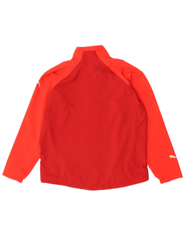 Puma Girls Tracksuit Top Jacket 11-12 Years Red Colourblock Polyester
