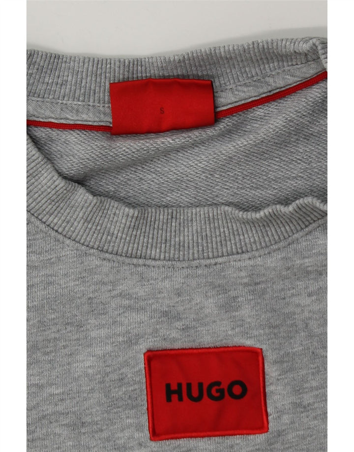 Hugo Boss Mens Sweatshirt Jumper Small Grey Flecked Cotton