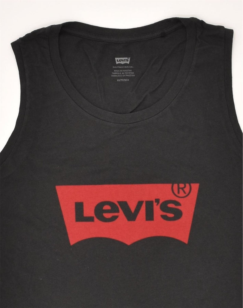 LEVI'S Mens Graphic Vest Top XS Black Cotton | Vintage Levi's | Thrift | Second-Hand Levi's | Used Clothing | Messina Hembry 