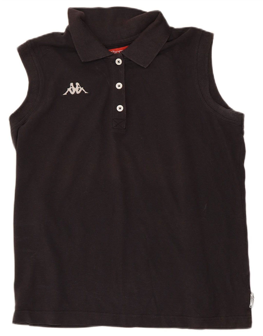KAPPA Womens Sleeveless Polo Shirt UK 18 XL Black