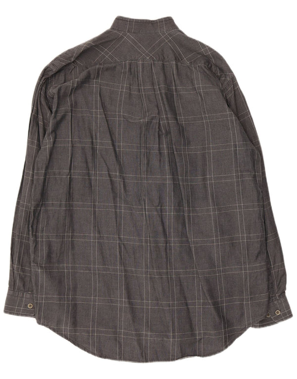 Marlboro Classics Mens Shirt Large Grey Check Cotton