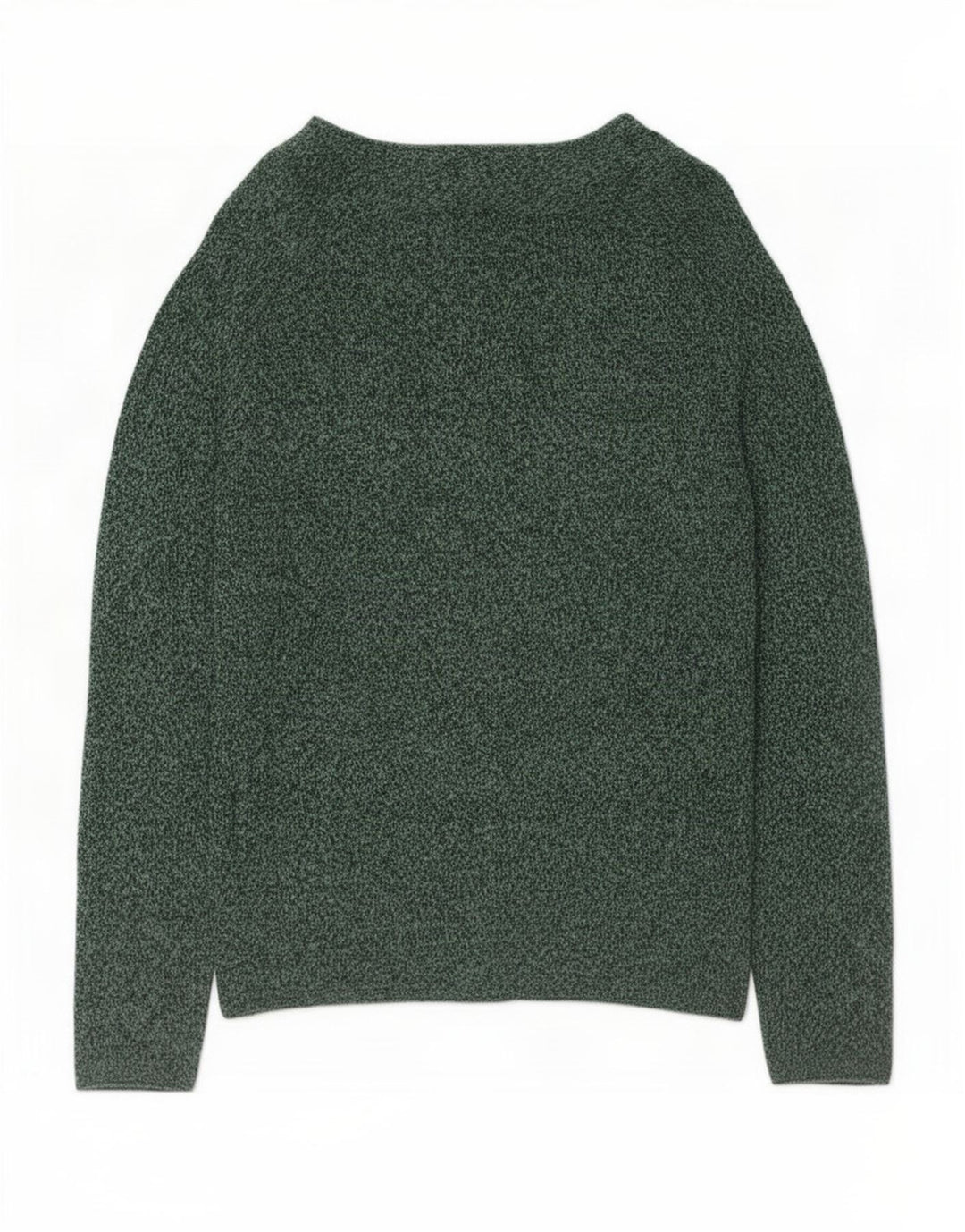 Zara Mens Button Neck Jumper Sweater Medium Green Flecked