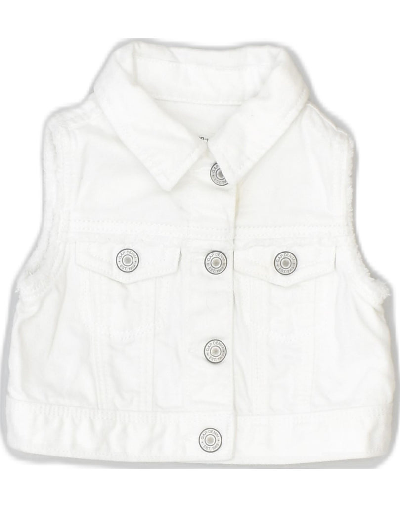 GAP Baby Girls Utility Gilet 12-18 Months White Cotton | Vintage Gap | Thrift | Second-Hand Gap | Used Clothing | Messina Hembry 