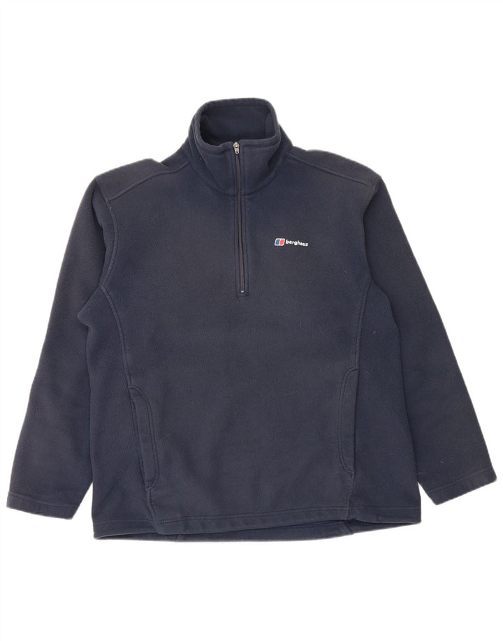 Berghaus Mens Zip Neck Fleece Jumper Large Navy Blue Polyester