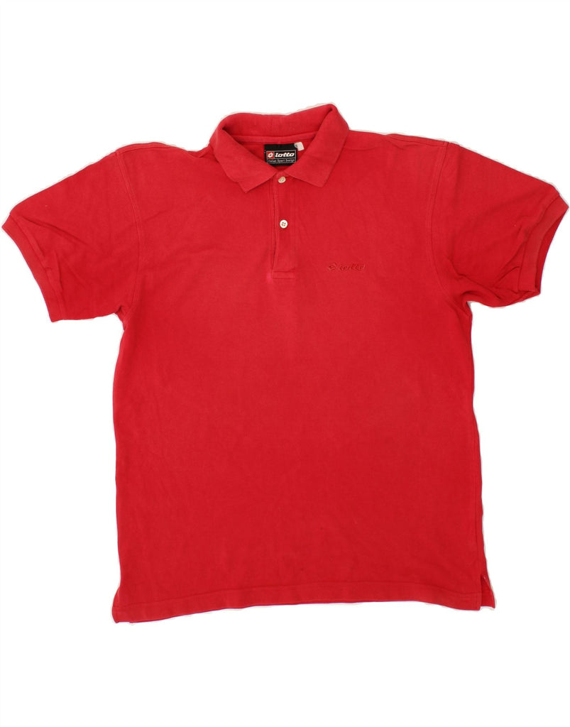 LOTTO Mens Polo Shirt UK 40/42 Medium Red Cotton Vintage Lotto and Second-Hand Lotto from Messina Hembry 