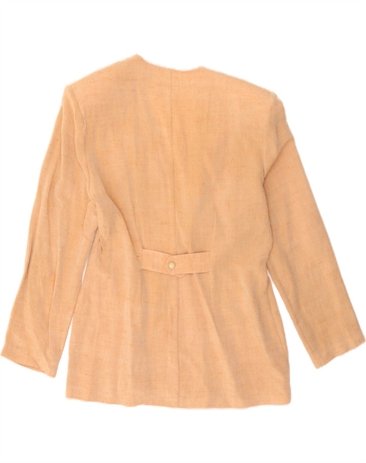VINTAGE Womens Blazer Jacket UK 14 Large Beige Vintage Vintage and Second-Hand Vintage from Messina Hembry 