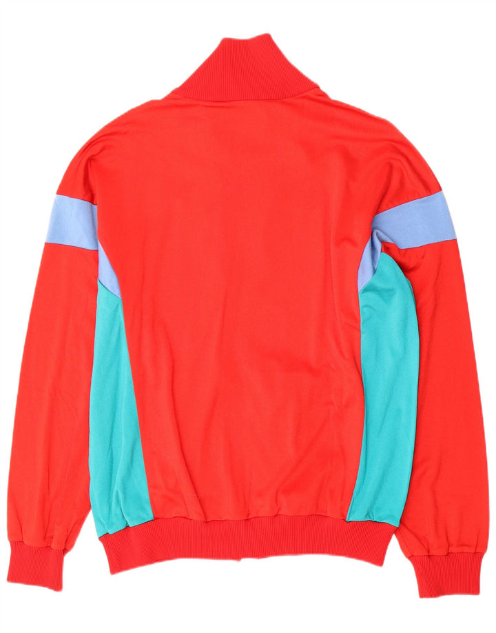 Vintage Mens Tracksuit Top Jacket IT 54 XL Red Colourblock Cupro