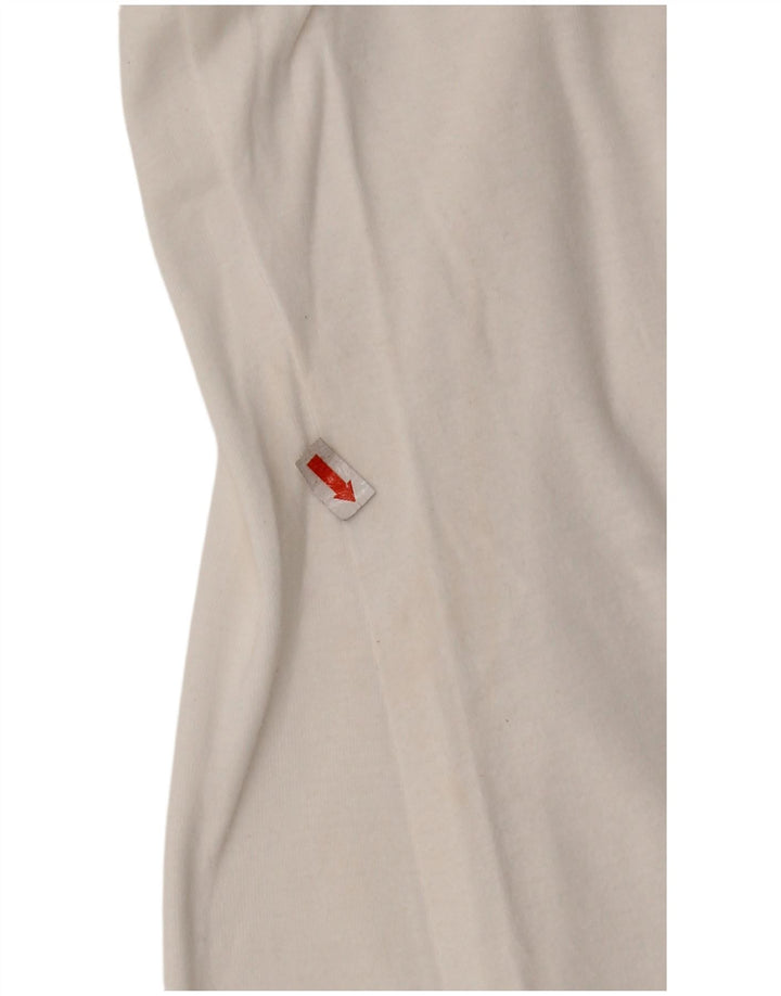 GAS Womens Graphic Polo Shirt UK 18 XL White Cotton