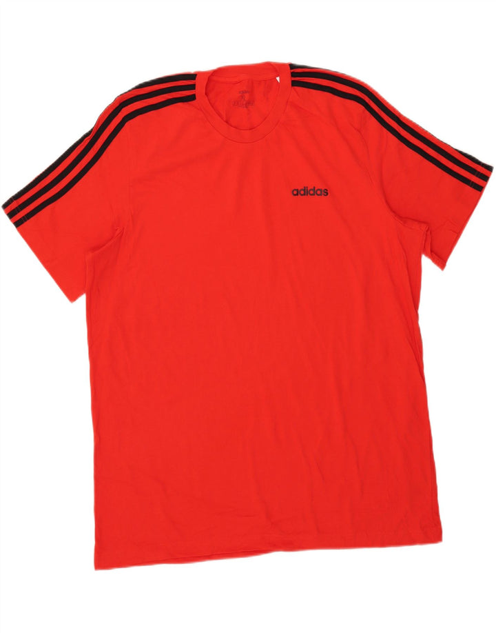 Adidas Mens T-Shirt Top XL Red Cotton