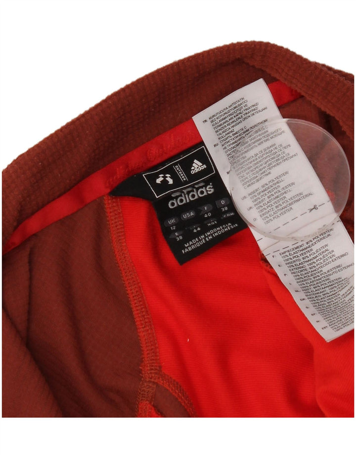 Adidas Womens Tracksuit Top Jacket UK 12 Medium Brown Colourblock Polyester