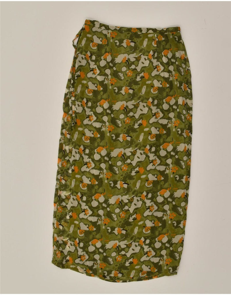 S.OLIVER Girls Abstract Pattern Wrap Skirt 9-10 Years W26 Green Vintage S.Oliver and Second-Hand S.Oliver from Messina Hembry 