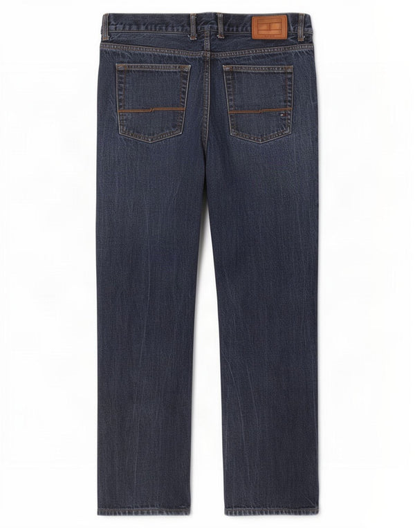 Tommy Hilfiger Mens Straight Jeans W36 L32 Navy Blue Cotton