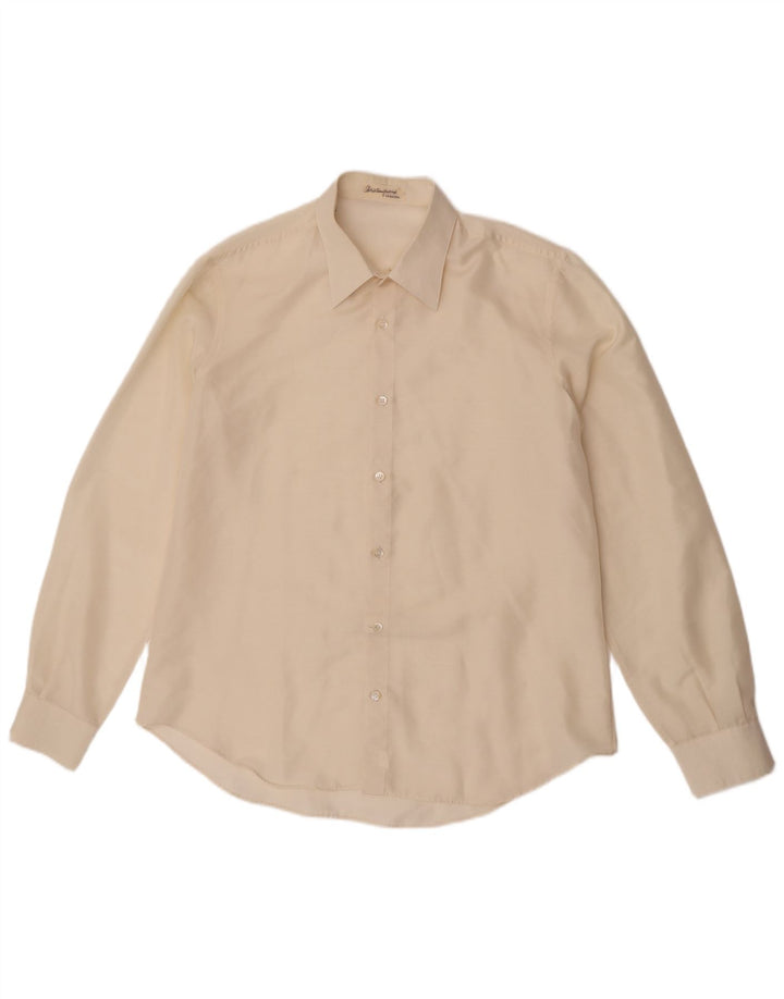 Vintage Mens See Through Shirt Size 41 Medium Off White