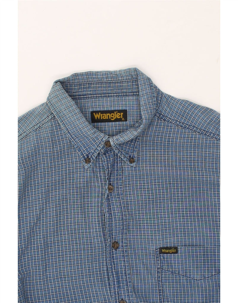 WRANGLER Mens Shirt XL Blue Check | Vintage Wrangler | Thrift | Second-Hand Wrangler | Used Clothing | Messina Hembry 