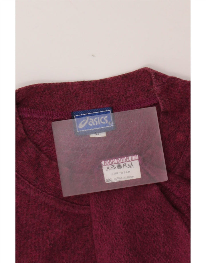 Asics Mens T-Shirt Top Large Burgundy Flecked Cotton