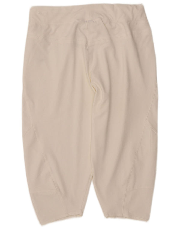 Nike Womens Dri Fit Capri Tracksuit Trousers UK 14/16 Large White Polyester