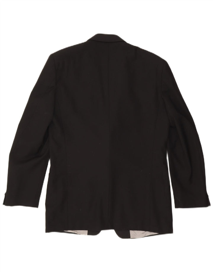 LEBOLE Mens 1 Button Blazer Jacket UK 38 Medium Black