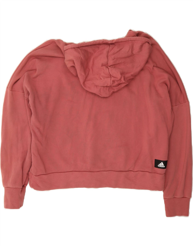ADIDAS Womens Oversized Hoodie Jumper UK 16/18 Large Red Cotton Vintage Adidas and Second-Hand Adidas from Messina Hembry 