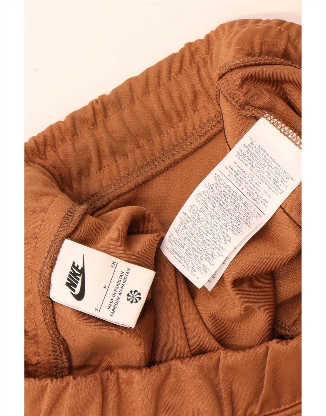 Nike Womens Graphic Sport Shorts UK 10 Small Brown Polyester