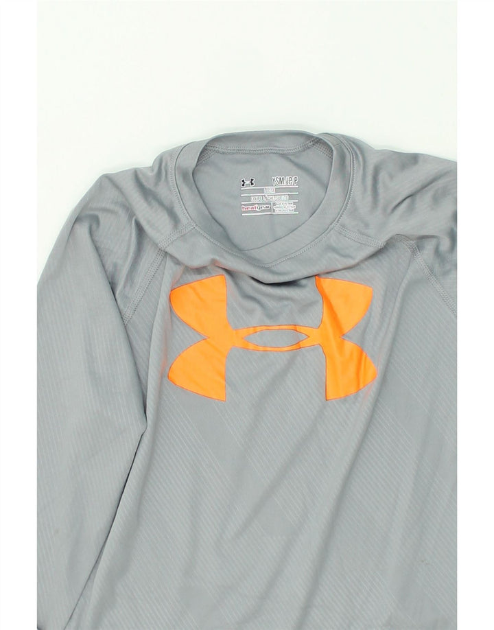 HEAT GEAR Boys Heat Gear Graphic Top Long Sleeve 11-12 Years Small Grey | Vintage Heat Gear | Thrift | Second-Hand Heat Gear | Used Clothing | Messina Hembry 