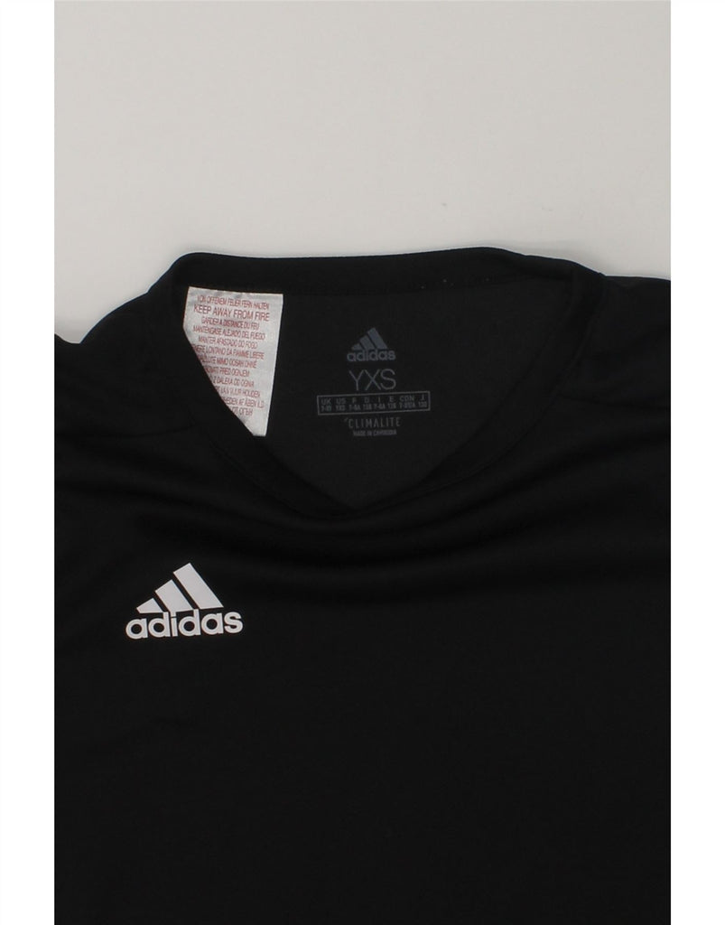 ADIDAS Boys Climalite Graphic T-Shirt Top 7-8 Years XS Black Colourblock | Vintage Adidas | Thrift | Second-Hand Adidas | Used Clothing | Messina Hembry 