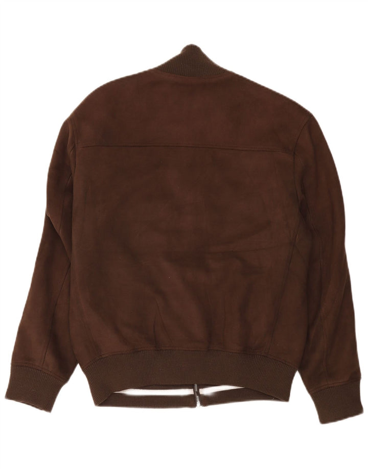 Zara Mens Bomber Jacket UK 38 Medium Brown Polyester