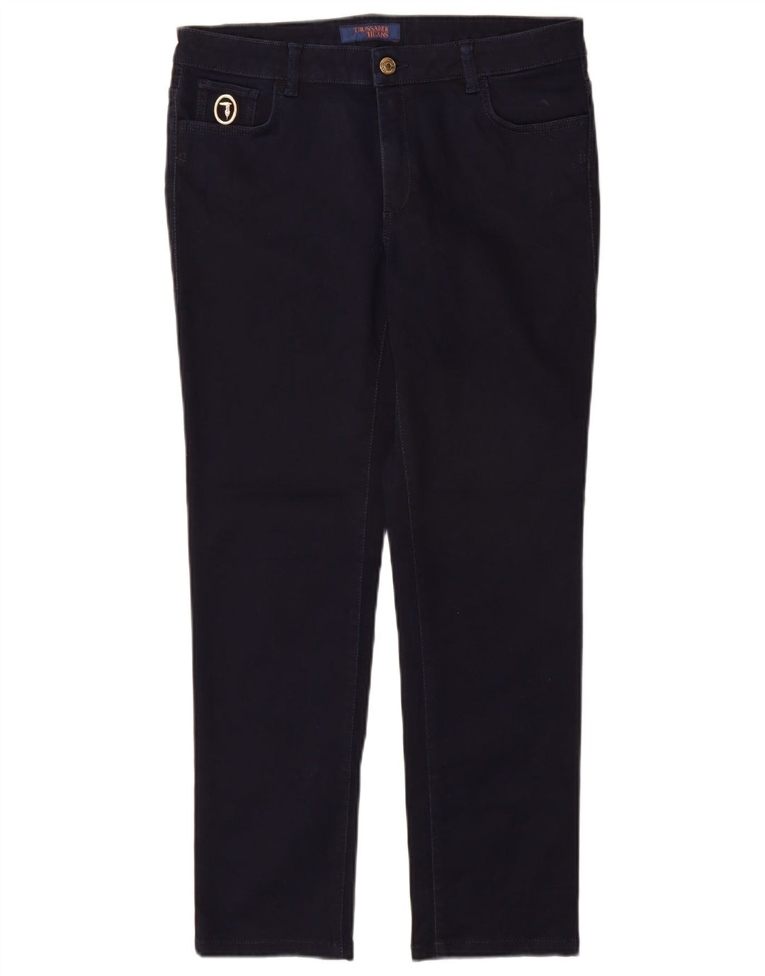 Trussardi Womens Slim Casual Trousers W31 L28 Navy Blue