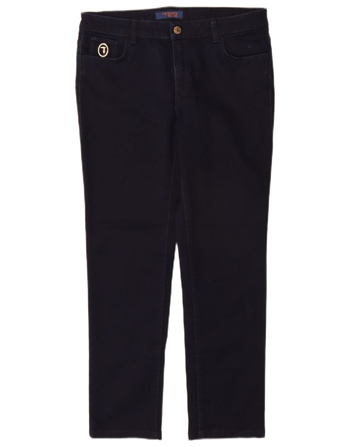 Trussardi Womens Slim Casual Trousers W31 L28 Navy Blue