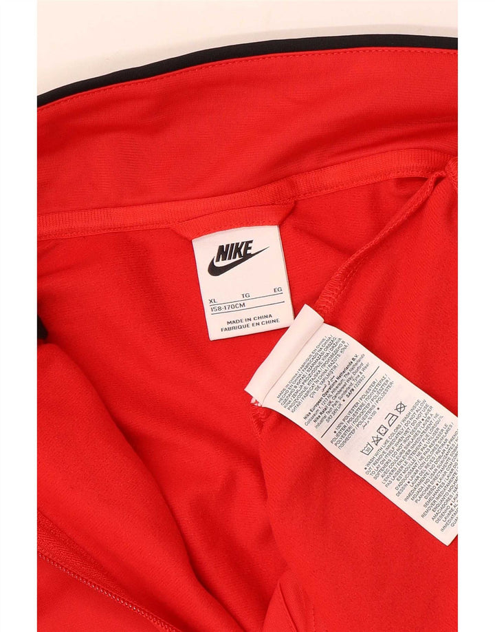 Nike Boys Tracksuit Top Jacket 13-14 Years XL Red Colourblock Polyester