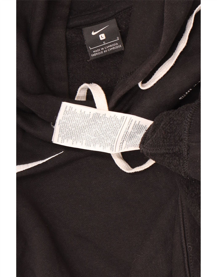 Nike Mens Graphic Hoodie Jumper Large Black Cotton