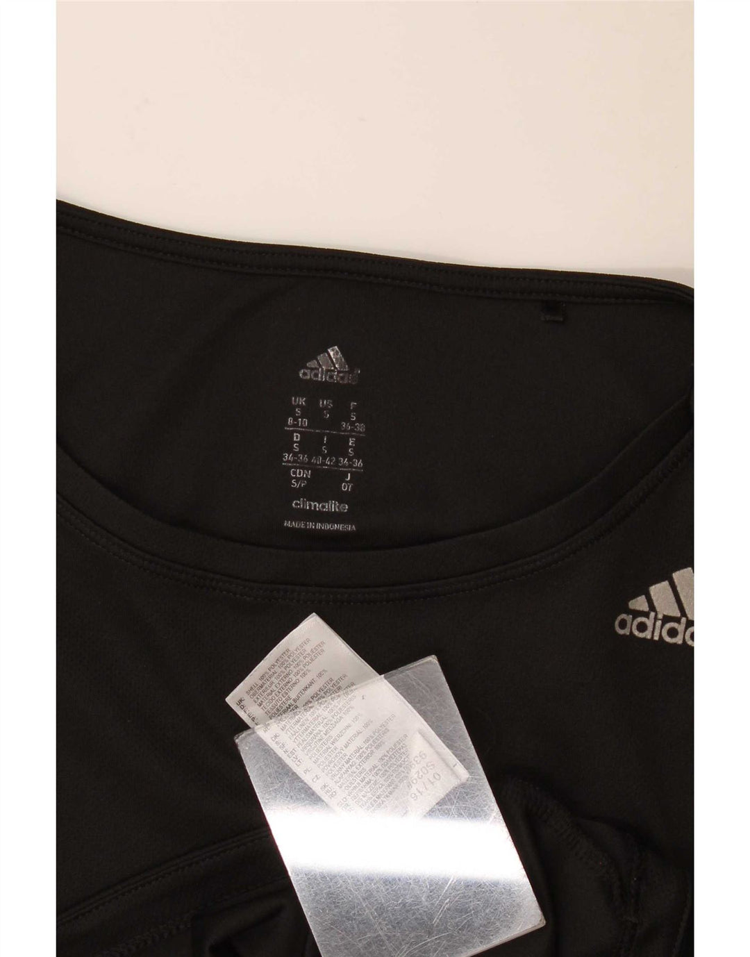 Adidas Womens Climalite T-Shirt Top UK 8/10 Small Black Polyester