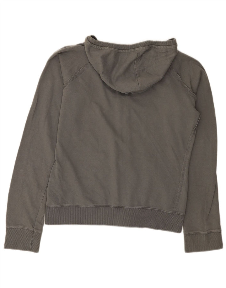 Zara Womens Zip Hoodie Sweater UK 14 Medium Grey Cotton