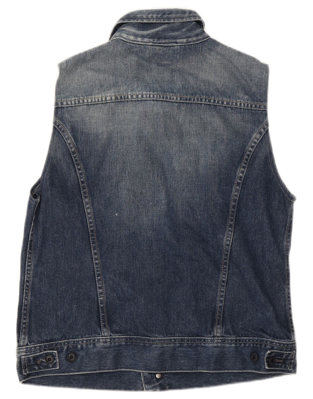 Diesel Mens Denim Gilet UK 40 Large Blue Cotton