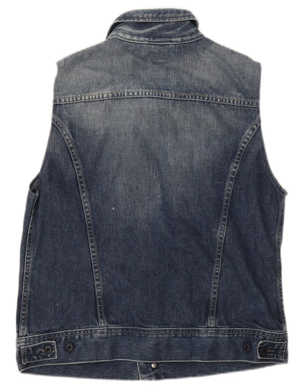 Diesel Mens Denim Gilet UK 40 Large Blue Cotton