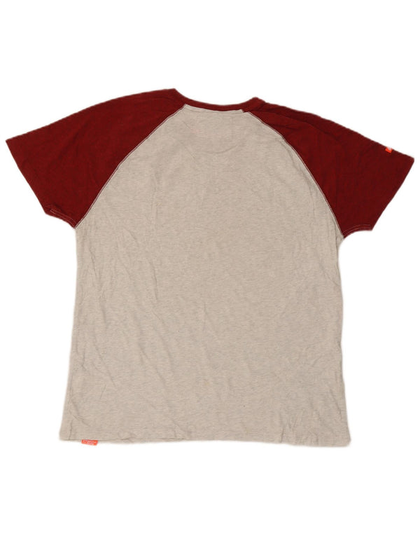Superdry Mens T-Shirt Top XL Grey Colourblock Cotton