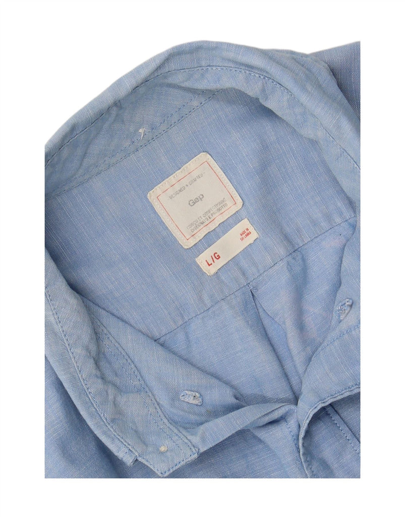 GAP Mens Shirt Large Blue Flecked Cotton Vintage Gap and Second-Hand Gap from Messina Hembry 
