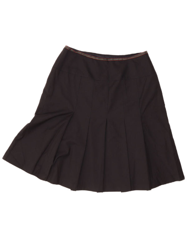 Vintage Womens Pleated Skirt W28 Medium Black
